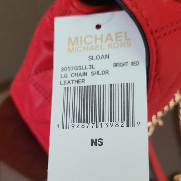 Michael Kors Red Quilted Crossbody Bag - Picture 2 of 12